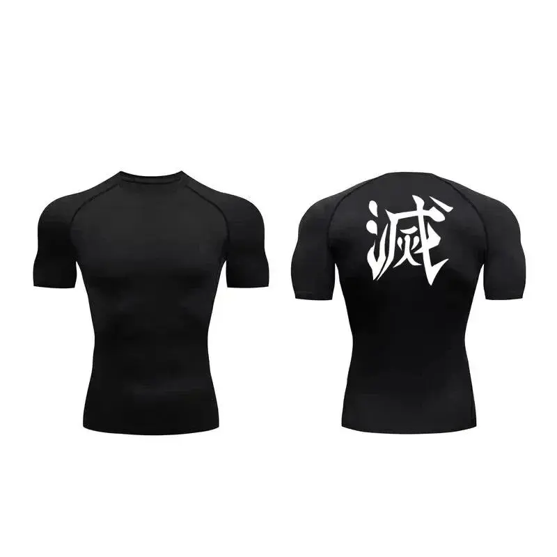 Men's Compression Shirt Quick Dry Short Sleeve Y2k Fitness Gym Workout To Athletic Rash Sweatshirt Elastic Absorbing Tight Fit