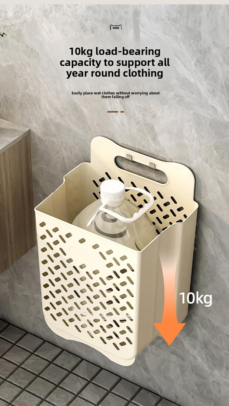 Wall-mounted foldable dirty laundry basket, household portable toilet storage basket, bathroom laundry storage basket, dirty clothes hamper