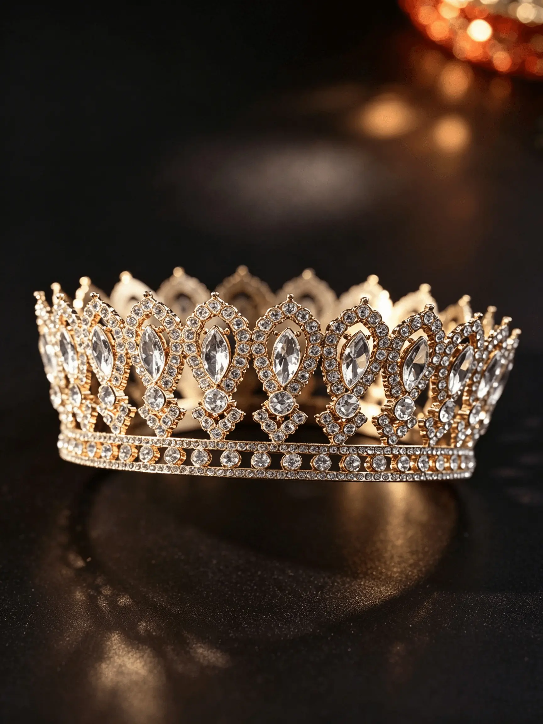 Full Round Crystal Crown Tiara for Women, Sparkling Rhinestone Circular Queen Crown, Elegant Hair Accessory for Weddings and Parties, Bridal Accessory, Wedding Hair Accessories, Hair Crowns