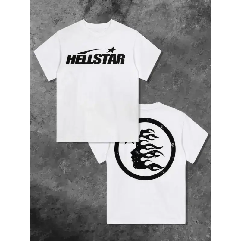 Men's Edgy Flame Graphic Short-Sleeve Tshirt - Casual Vibe Urban Aesthetic Streetwear Top, Cargo-Inspired Design