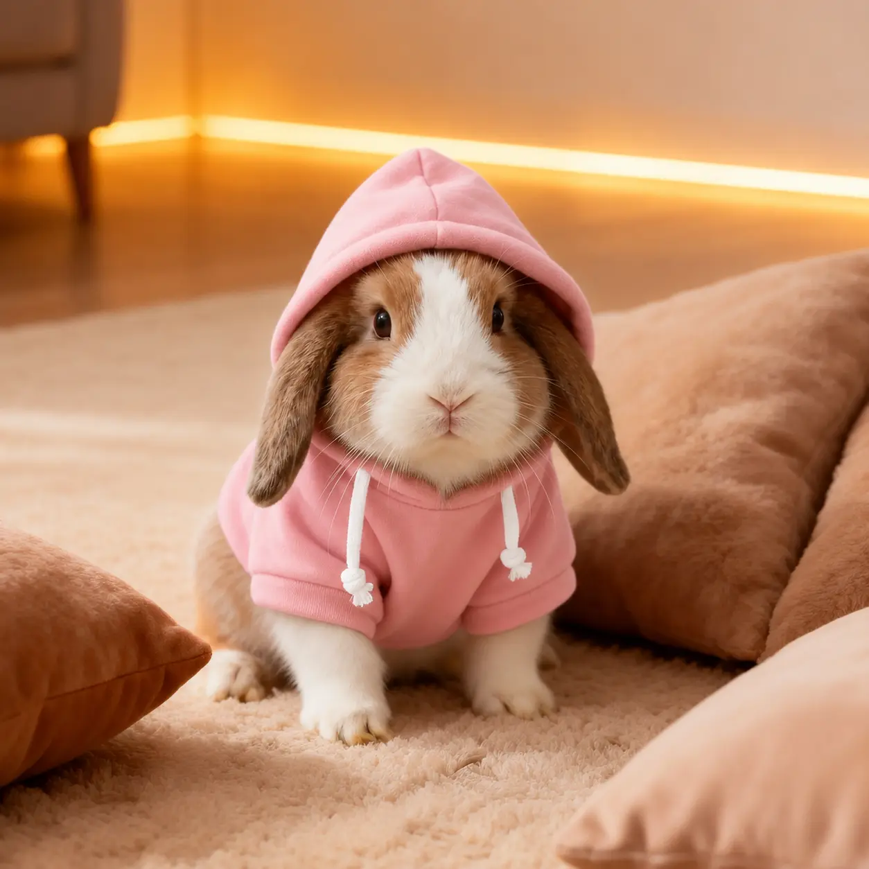 Small Animal Cute Hooded Outfit - Soft Fabric Pet Hoodie with Warmth for Hamster Rabbit & Guinea Pigs, Cozy Warm Pet Clothing