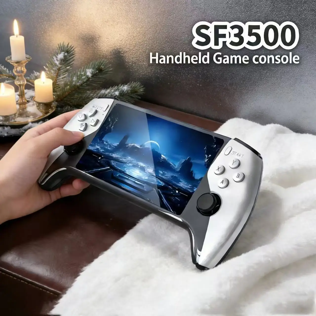 2026 New Sf3500 Upgrade Handheld Games Console, 5-Inch IPS Full HD Screen, 3000mah Long Battery Life, Compact Portable Gaming System