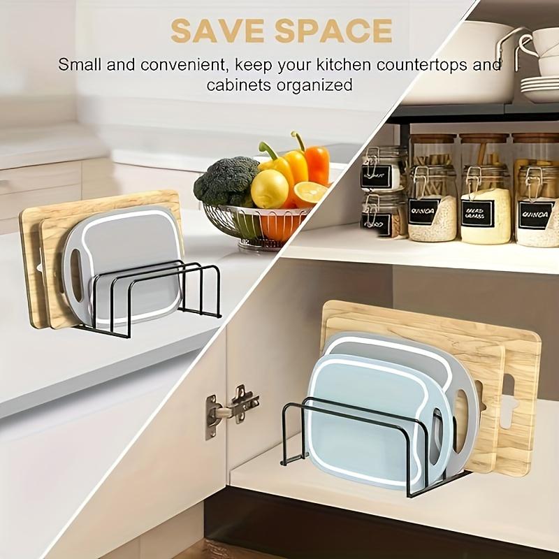 Metal Kitchen Storage Rack, Space Saving Countertop and Cabinet Organizer, Durable Cutting Board Holder, Compact Design for Home and Commercial Use
