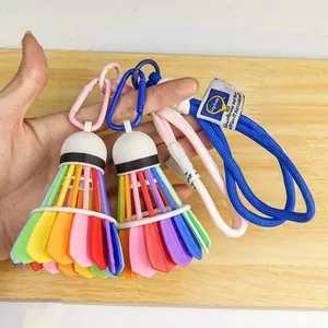 Creative 3D Printed Badminton Shaped Keychain, Vibrant Color Mini Model Pendant, Portable Stress Relief Toy for Daily Relaxation