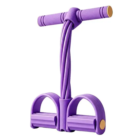 Unisex Manual Tension Training Pedal Resistance Band - 6-Tube Eco-Friendly Natural Latex, Adjustable Multifunctional Workout Equipment for Home Gym Arm & Abdomen Training, At Home Gym Equipment
