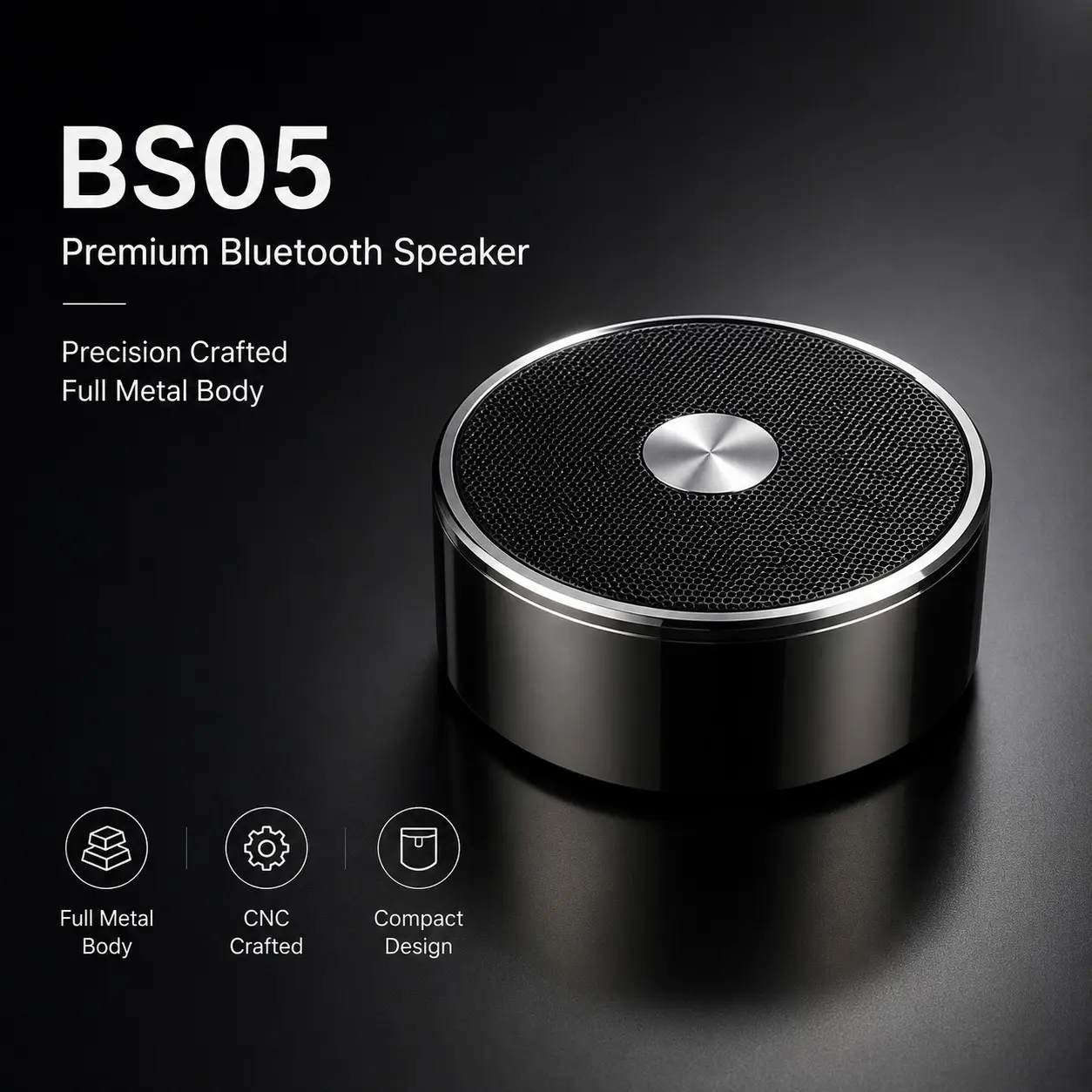 Portable Bluetooth-compatible Speaker, Compact Mini Wireless Party Desktop Speaker, Enhanced Bass Unit, Outdoor Use, Full Metal Construction