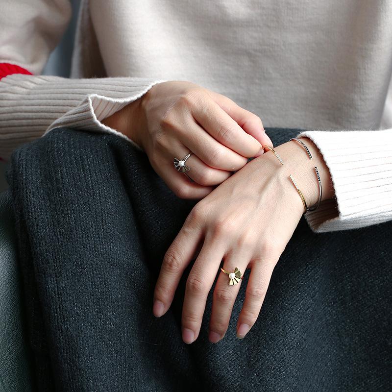 Minimalist Open Zircon Bracelet Gold Plated Diamond Inlaid Adjustable for Women Luxury Temperament Daily Wear Gift Jewelry