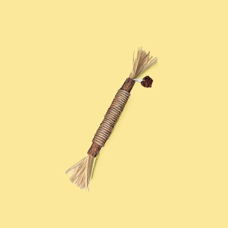 Natural Cat Chewing Stick Toy, Self-Entertainment Durable Cat Teething Stick, Pet Supplies for Dental Cleaning, Pure Natural Material