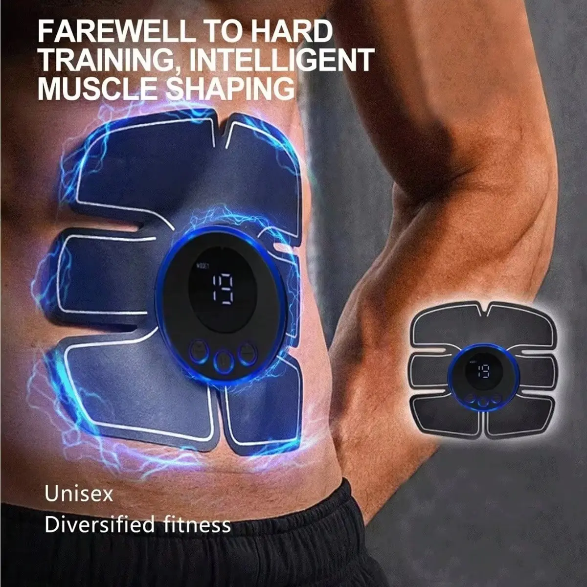 Portable Abs Stimulator & Muscle Toner, Charging Version, Intuitive Design for Men Women, Ideal for Fitness Enthusiasts
