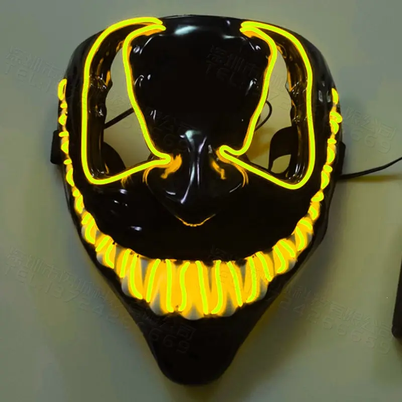 Scary Glowing Symbiote LED Full Face Mask for Halloween Cosplay Party Prop