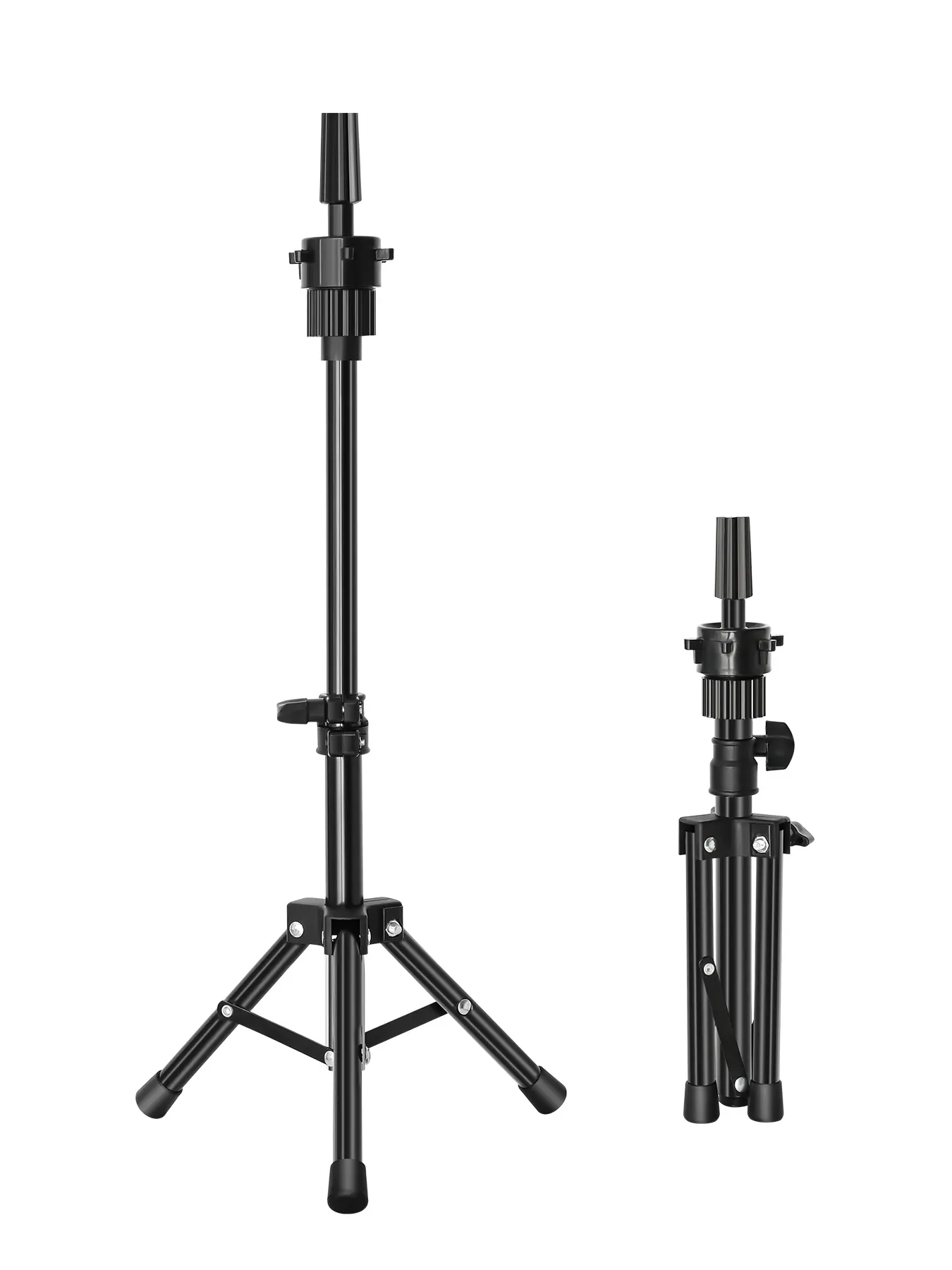 Mini Mannequin Head Stand, Adjustable Wig Stand Tripod, Mannequin Head Stand Holder for Hairdressing Training, Wig Styling Equipment