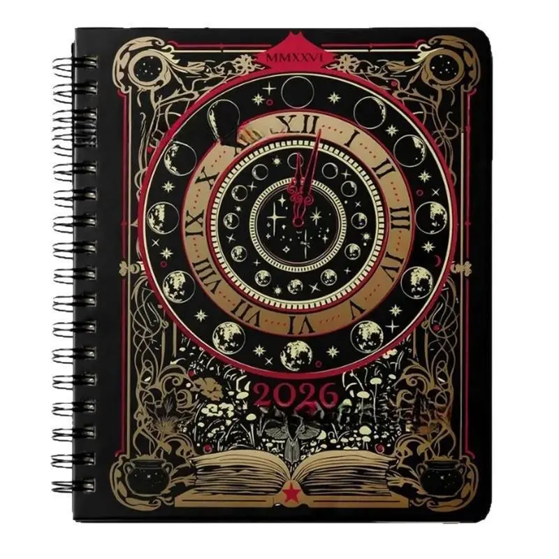 1 Counts Waiting for the Night 2026 Weekly Plan, Roman Compass Style Daily Diary, Detailed Progress Tracking, Efficient Time Management Tool