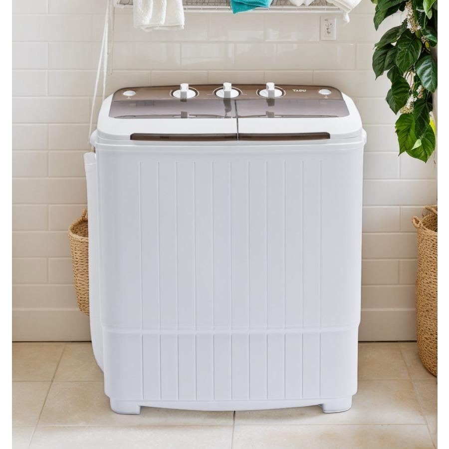 Portable Washer Machine With Spin Timer Function & Delay Start, Compact Laundry For Dorms,Apartments In Brown