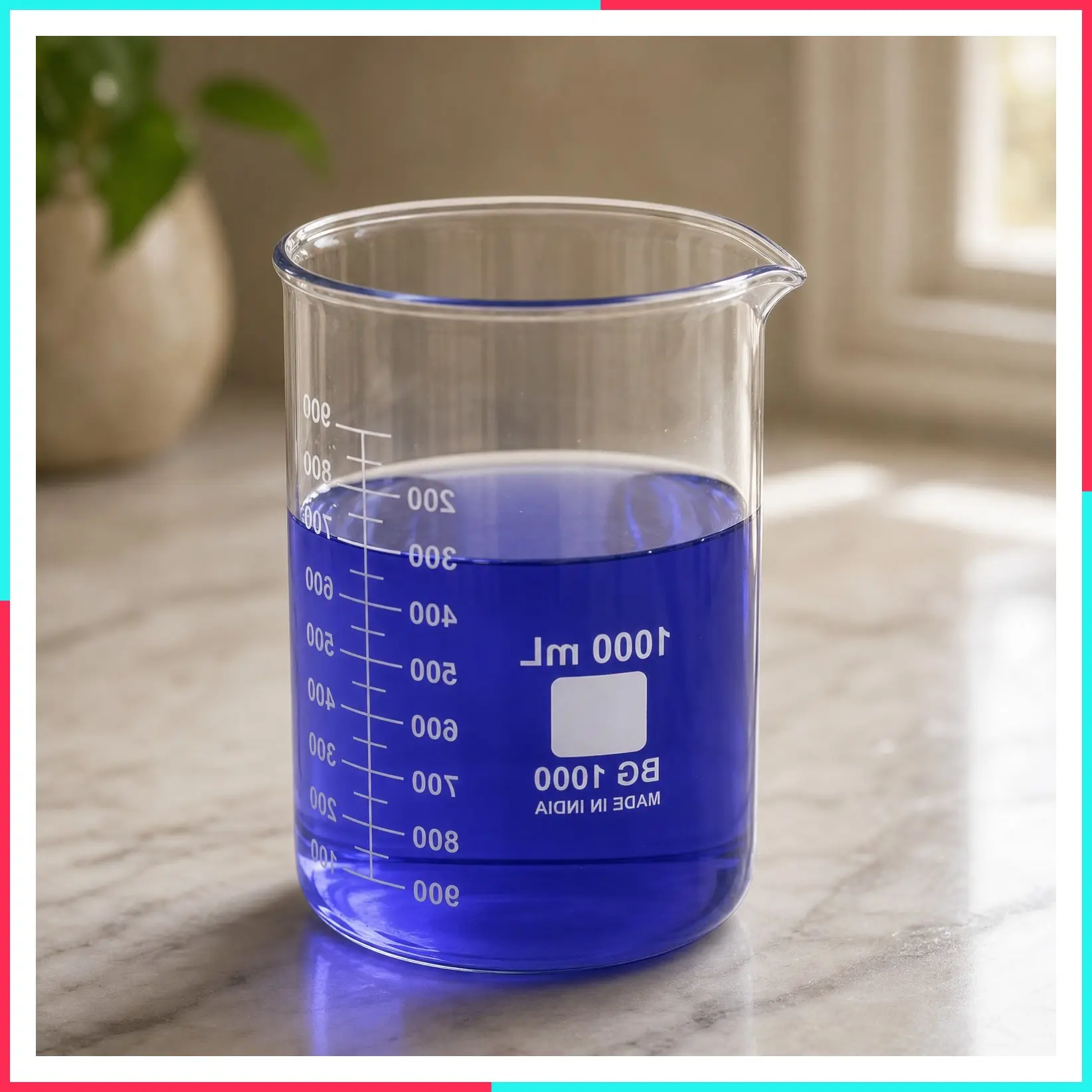 Borosilicate Glass Beaker, 1000ml, Autoclavable, 1 Each