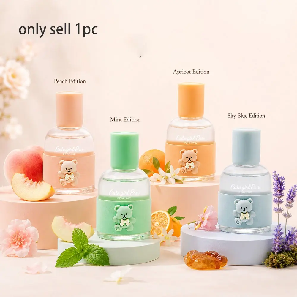1count 30ML Bear Perfume, Floral Scent, Flower Fruit Fragrance, Darjeeling Tea Fragrance, Light Long-Lasting, Affordable Women's Perfume, Single Item