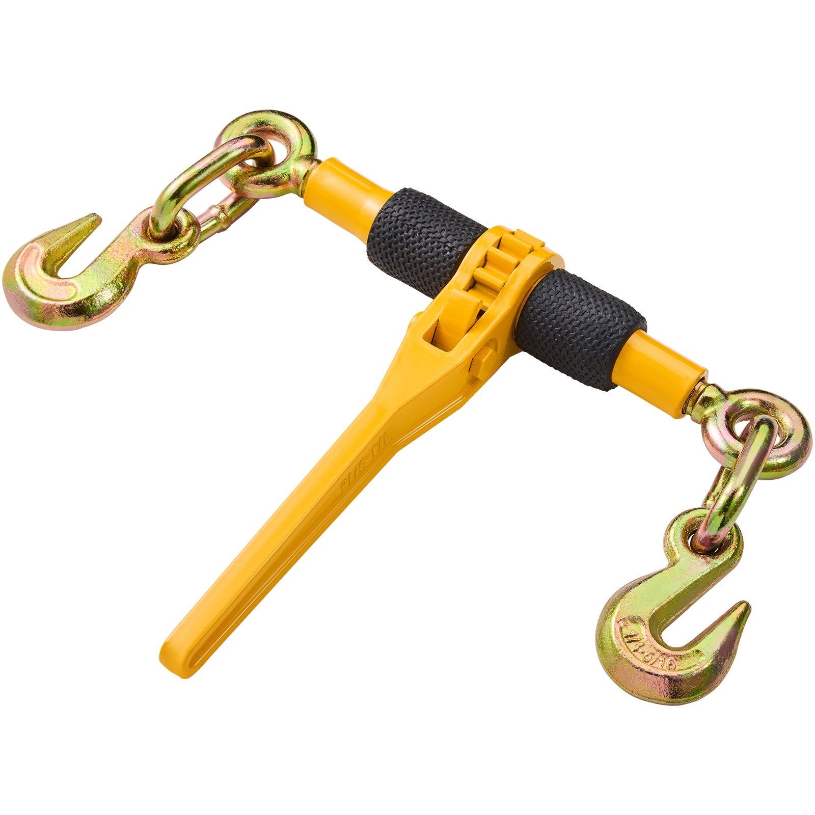 VEVOR Ratchet Chain Binders, 1/4"-5/16", 2600 lbs Safe Working Load, 2 Pack Load Binder with 2 Grab Hooks, Tie Downs for Transport Chain, Heavy Duty Tow Chain Ratchet Binders for Flatbed Truck Trailer VEVOR Ratchet Chain Binders, 1/4"-5/16", 2600 lbs Safe Working Load, 2 Pack Load Binder with 2 Grab Hooks, Tie Downs for Transport Chain, Heavy Duty Tow Chain Ratchet Binders for Flatbed Truck Trailer