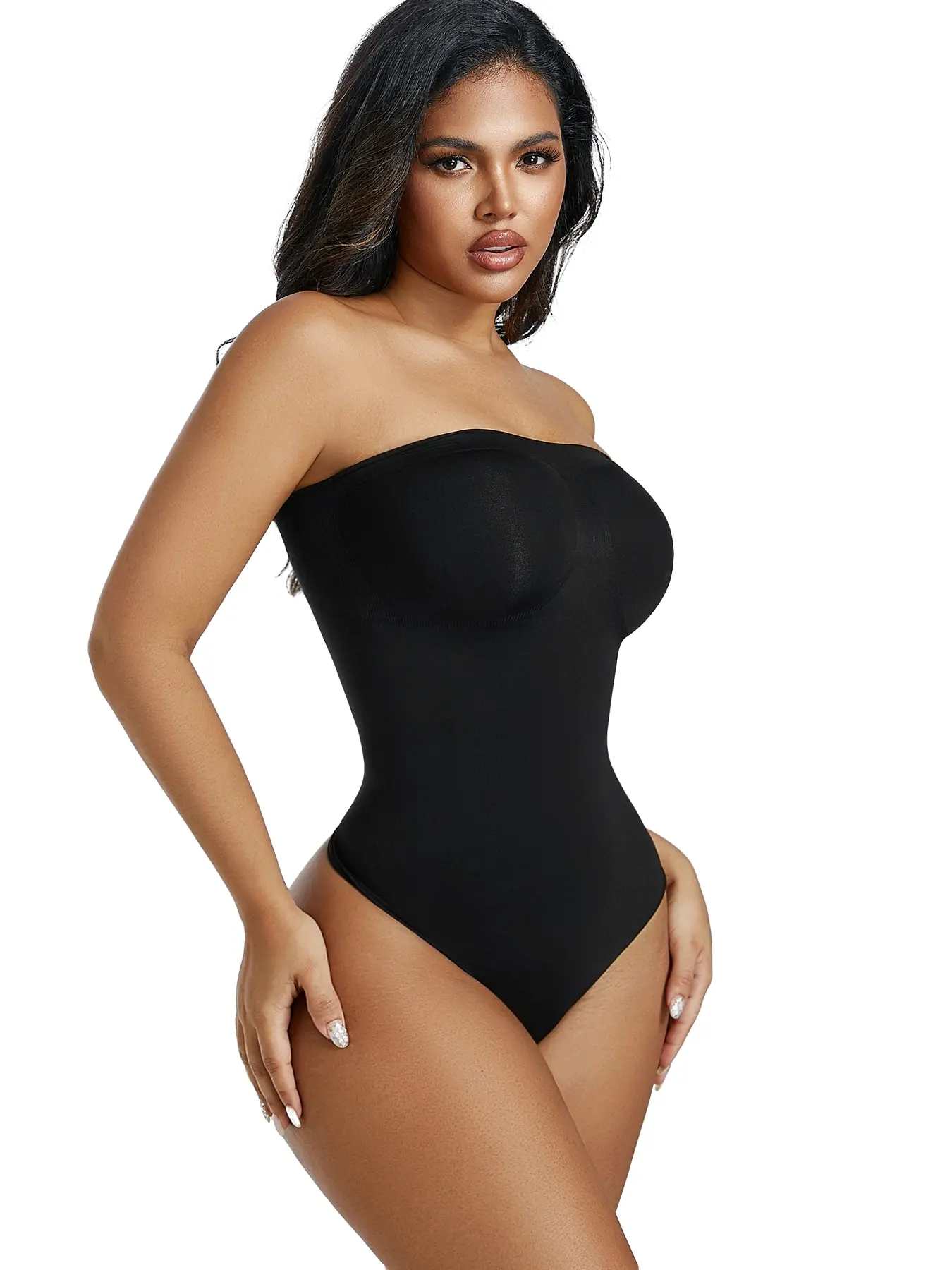 Seamless Thong Bodysuit, Waist Cinching Slimming Garment, Layerable or Solo Wear, Essential Daily Apparel, Minimalist Plain Design