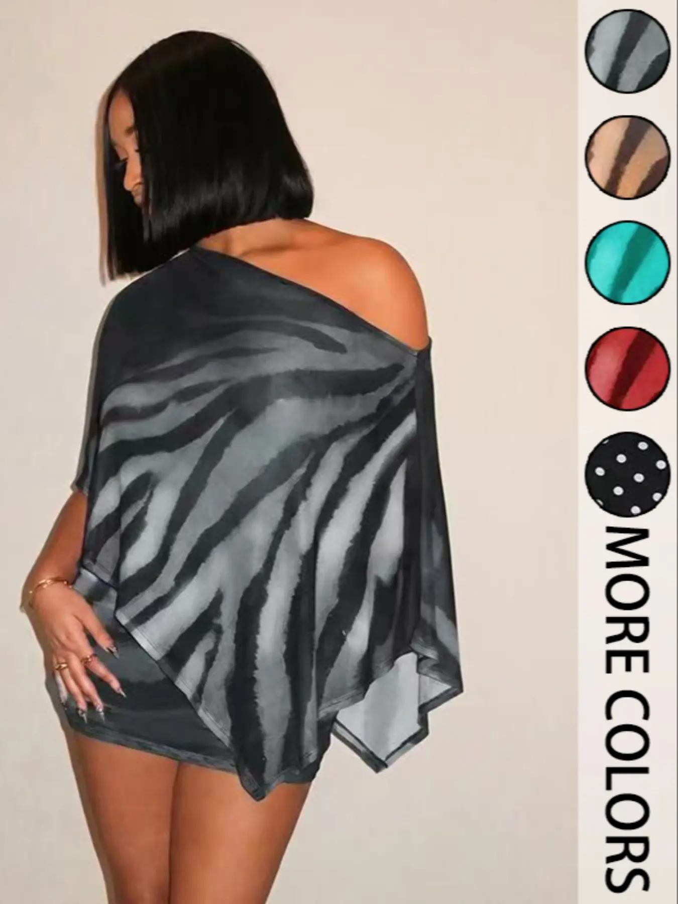 Women's Fashion Animal Print Shawl Top + Trendy Chic Short Skirt Set, Bohemian Style, Lightweight Breathable Casual Wear for Spring Summer Fall