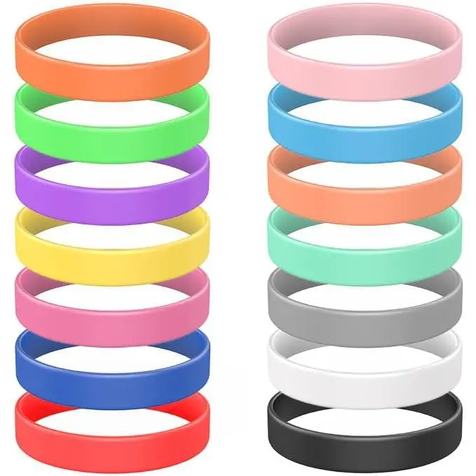 14 count Rubber Bracelets,   Bracelet Men Rubber Wristbands, 14 Color