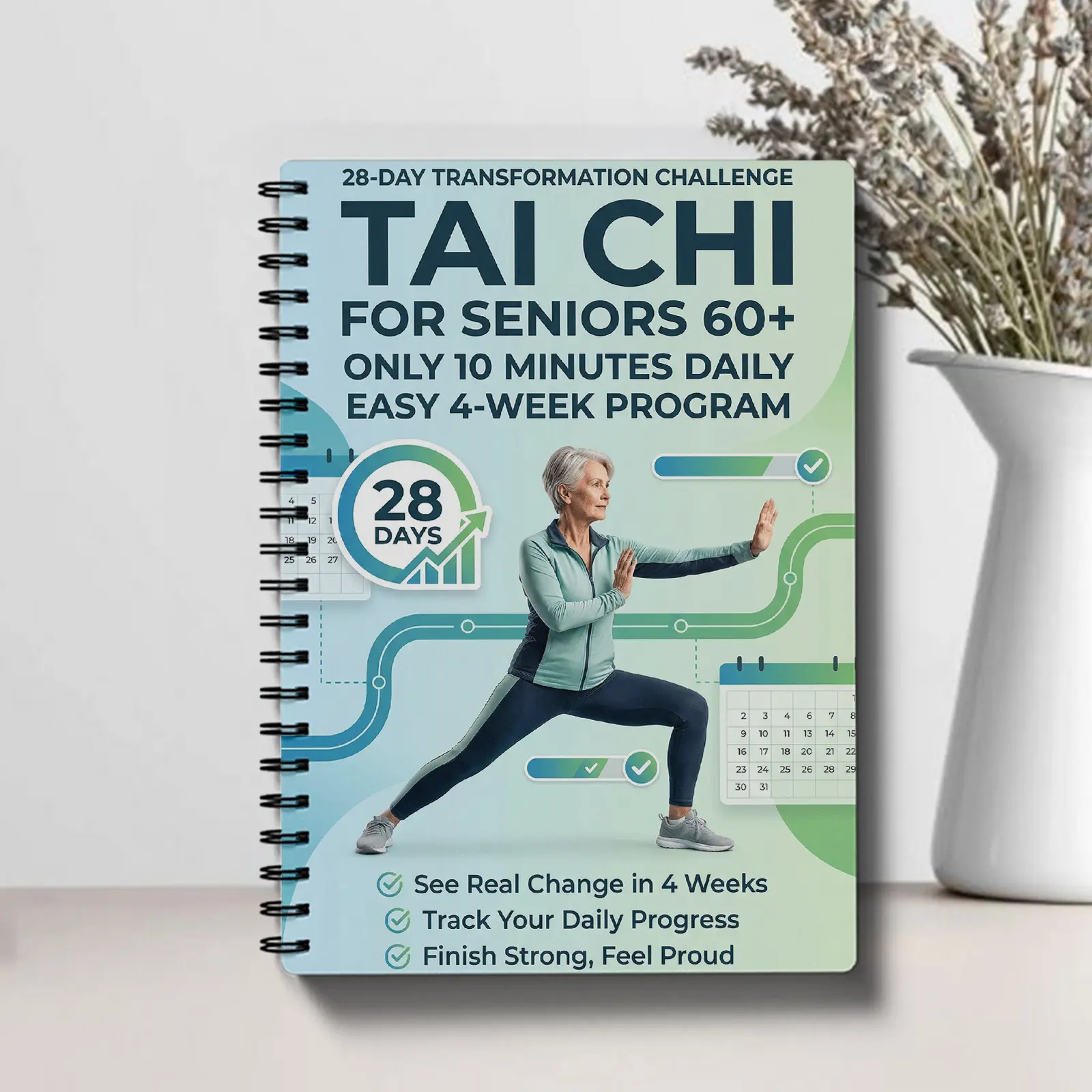 Tai Ji Chuan Exercise Manual for The Elderly and Beginners-spiral Binding, Including Gradual Daily Exercises, Gentle Action Routines Suitable for Fitness, Training and Practice, and Step-by-step Tai C
