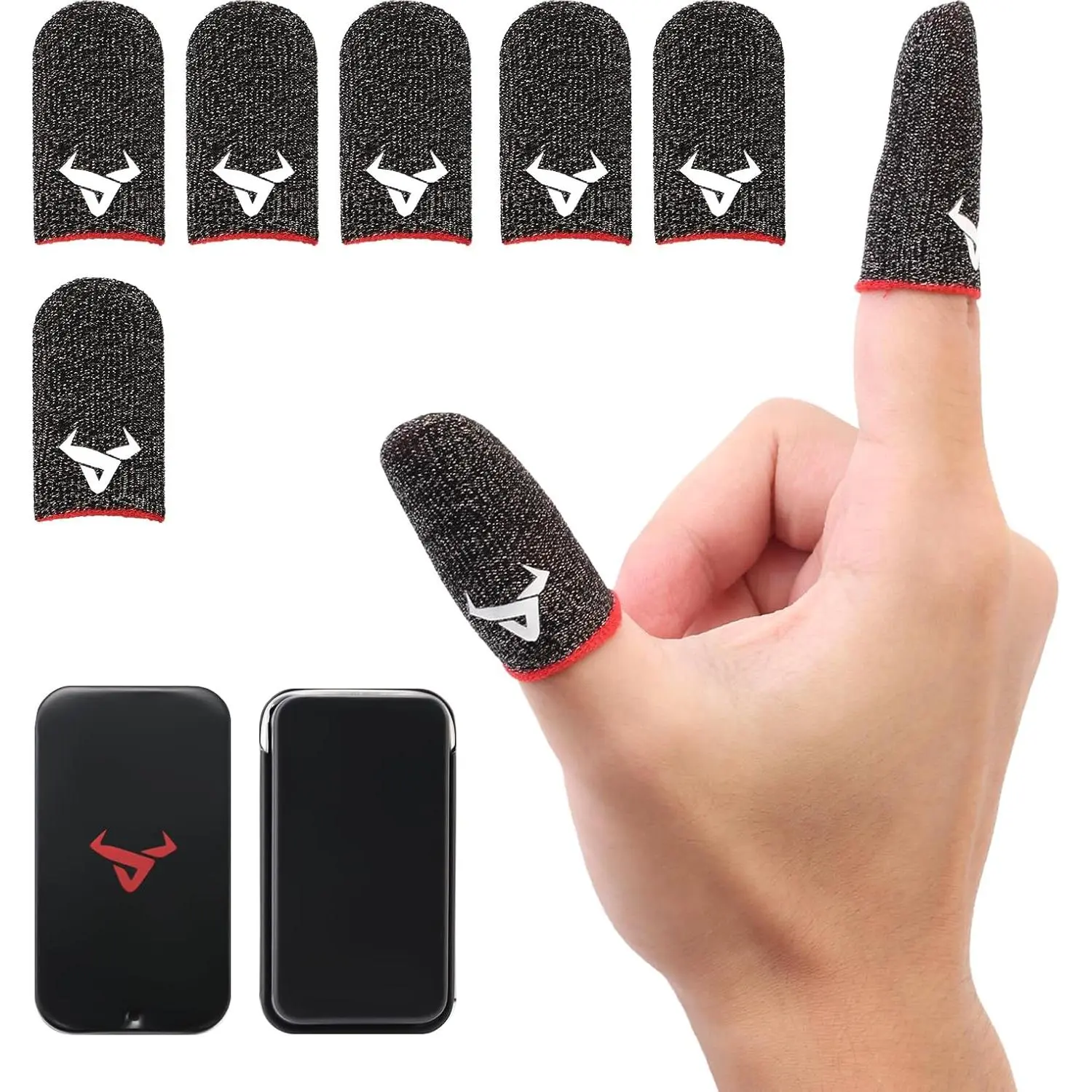 6 Pack Finger Sleeves for Gaming,Thumb Sleeves for Mobile Gaming,Anti Sweat,Ultra Thin,0.15mm Silver Fiber,Suitable for Most Gamers,Gaming Finger Gloves for PUBG COD Dedales Gamer,Covers