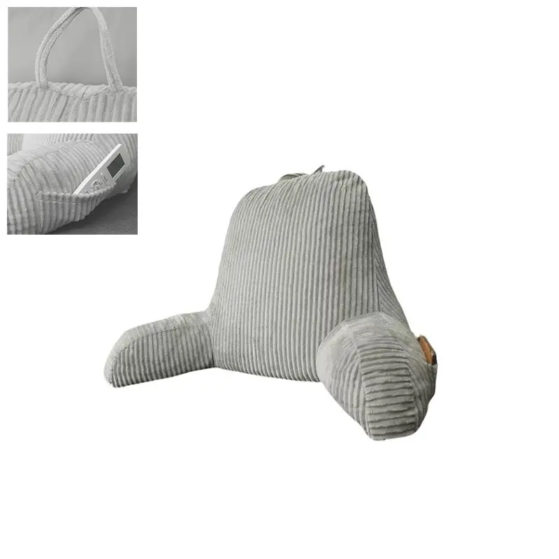 Plush Reading Pillow for Bed, 17in/20in High, Soft Backrest for Book Reading, Pregnancy Neck & Waist Support, Sofa & Bed Use, Supportive Backrest