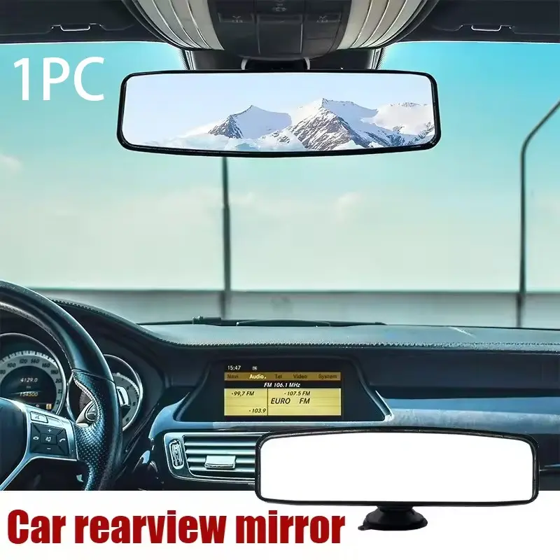 Multi-purpose Universal Car Interior Rear View Mirror, Durable Washable Suction Cup, 360° Rotatable Wide Angle Auto Rear View Mirror for All Cars, Car Accessories