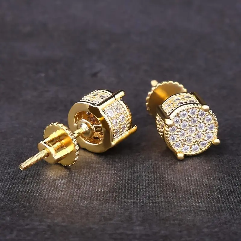 S925 Sterling Silver 3ct 8mm Cylindrical Moissanite Stud Earrings with Secure Screw Backs, Hip Hop Style Costume Jewelry, Wedding Gift Ideas