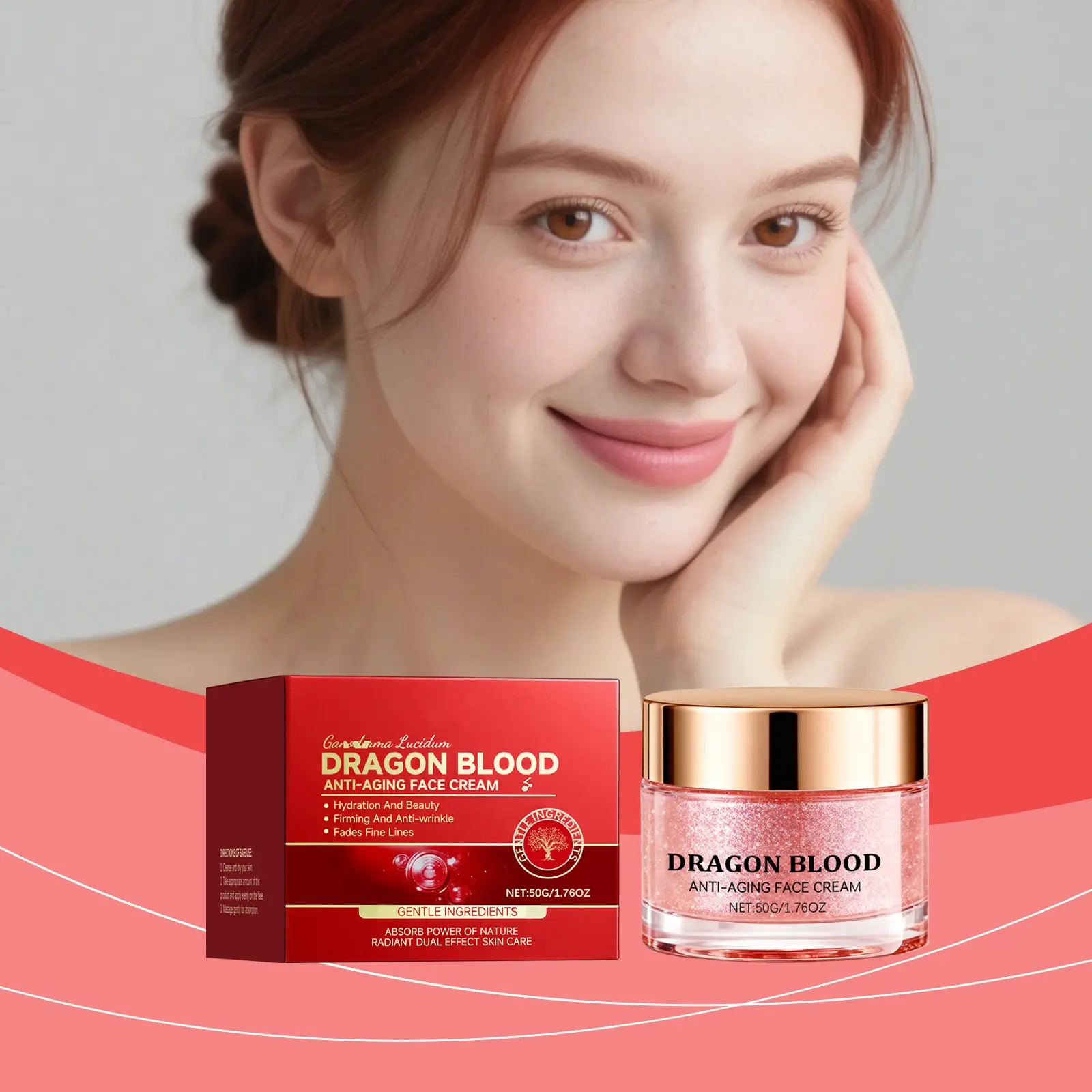 MOSMIA  Dragon's Blood Facial Moisturizing Cream, deeply hydrates, rejuvenates facial skin, nourishes, locks in moisture, leaves skin smooth and supple