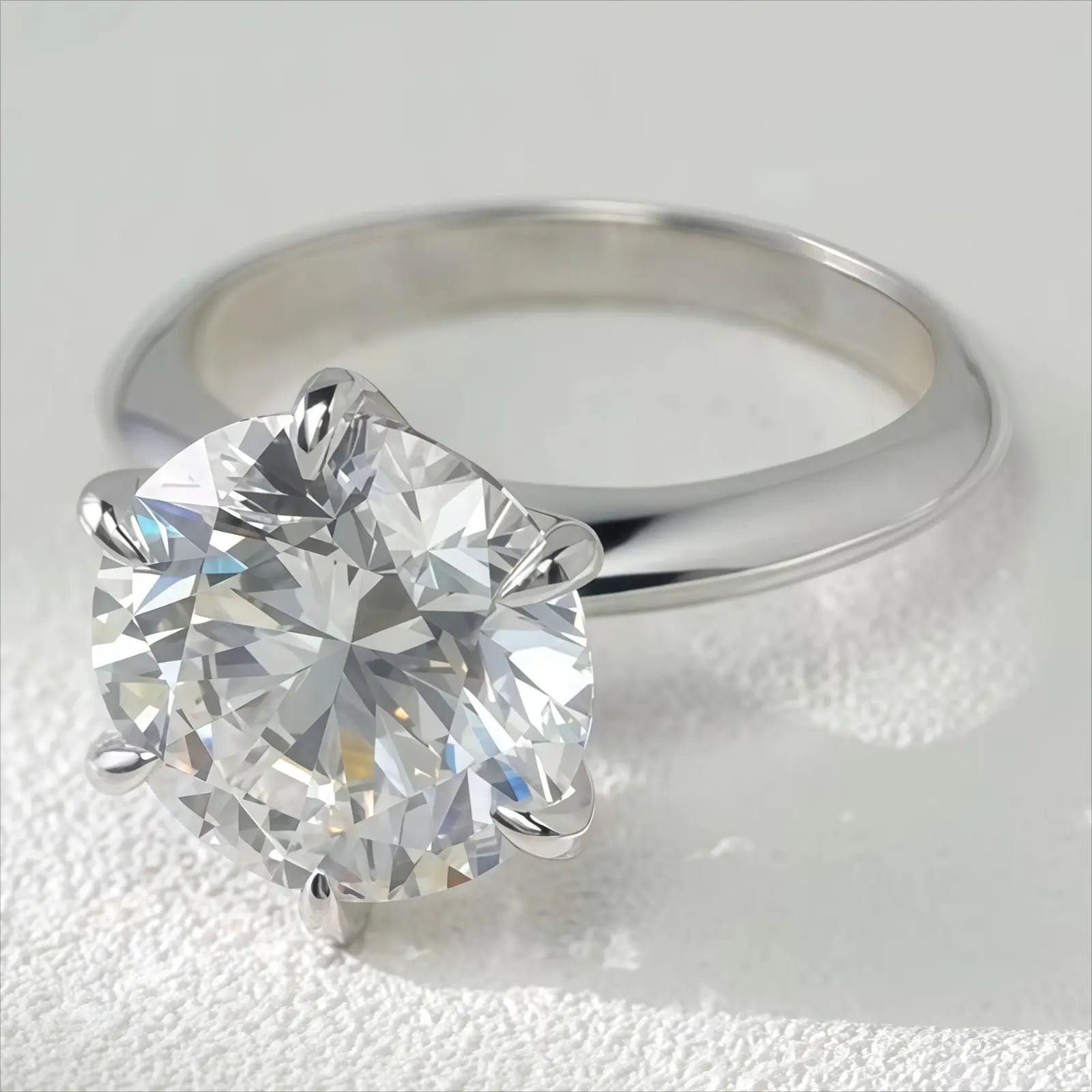 5.0-carat Moissanite ring Engagement Ring Affordable Luxury Classic 6 Prong Solitaire  Sparkly Diamond Alternative