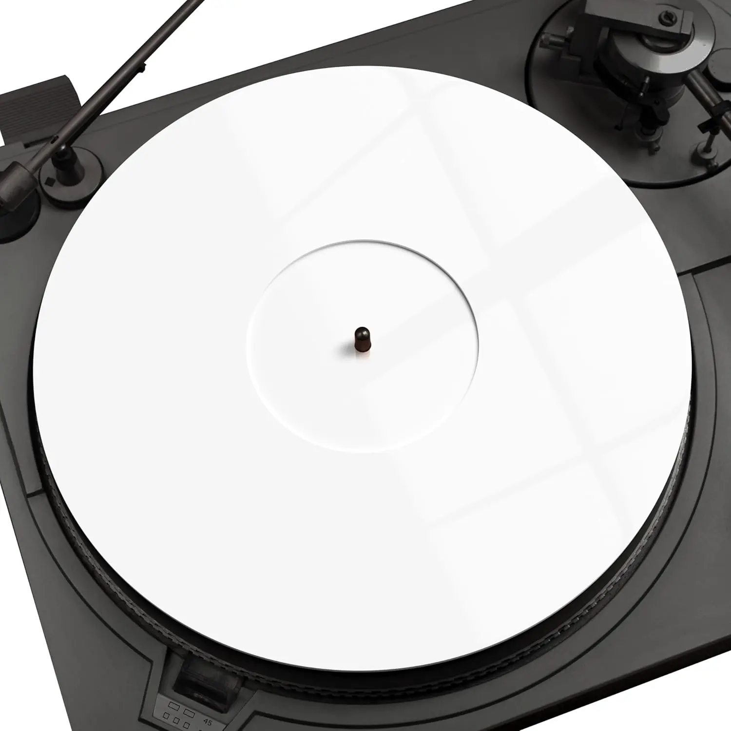 White  Turntable Mat - Platter Slipmat for 12" Vinyl  Record Player - Antistatic Cover, Reduces Noise & Sounds from Static & Dust - Tighter Bass Quality, Record Player Mat