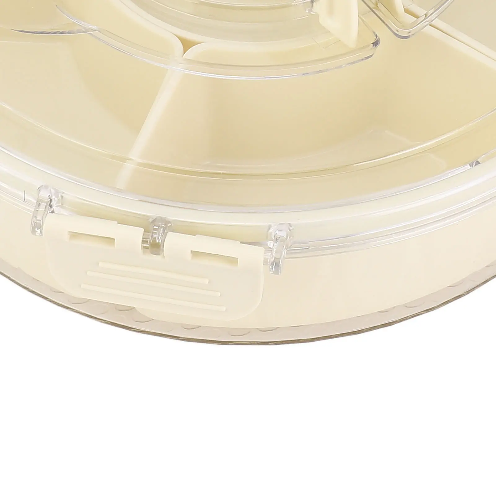 360° Rotating Divider Tray 6 Compartments Compact Sealed Snack Tray Divided Serving Tray for Road Trips Picnics