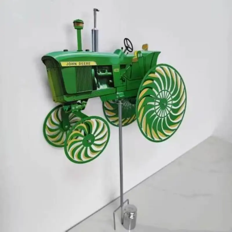 Tractor Windmill Spinner, Rotating Wheel Garden Stake, Unique Outdoor Sculpture Decor, Perfect Gift for Patios, Courtyards, Gardens, Garden Sculptures