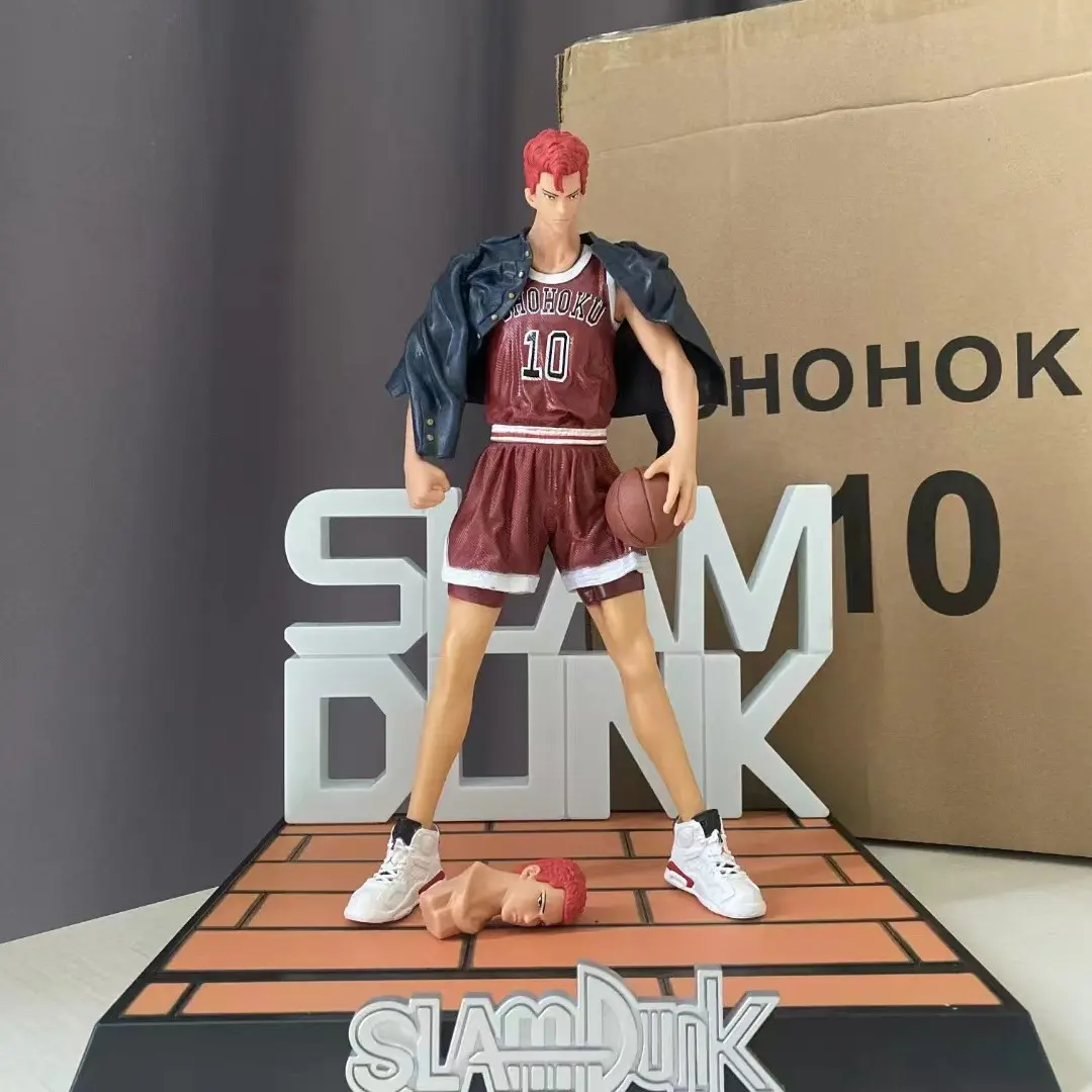 Slam Dunk Hanamichi Sakuragi Cloak FOC Figure with Base, Rukawa Akagi Five Tigers Model, Car Decor Collectible Gift