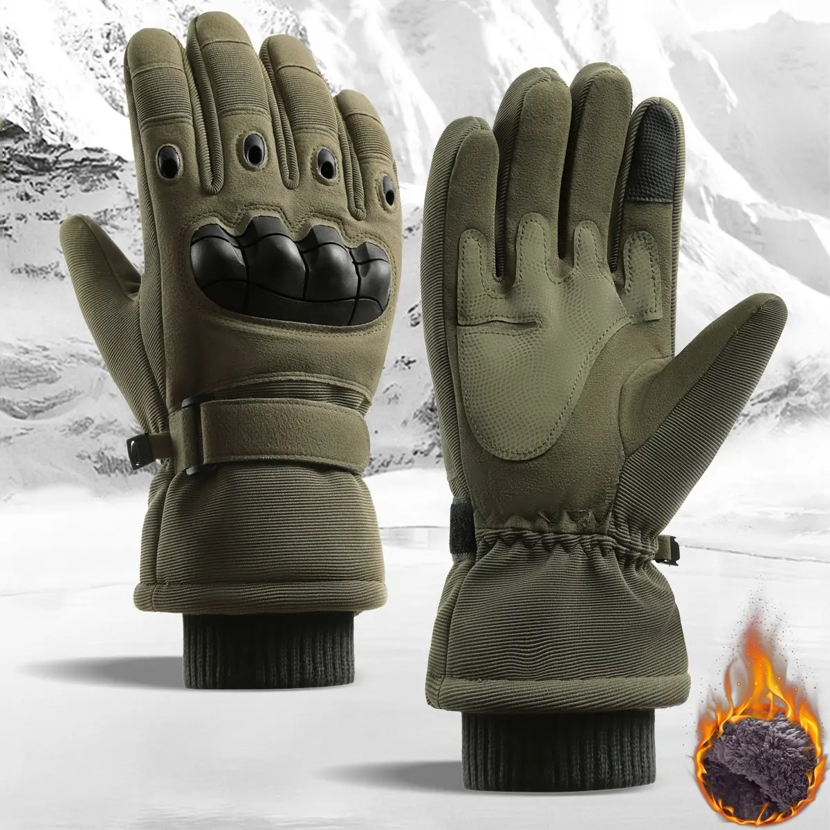 20℃/-4°f Coldproof Winter Gloves, Impact/tactical Winter Gloves, Anti-Slip, Touch Screen Ski Gloves, Durable Design for Outdoor Activities, Snowboard Gear, Snowboarding Gear