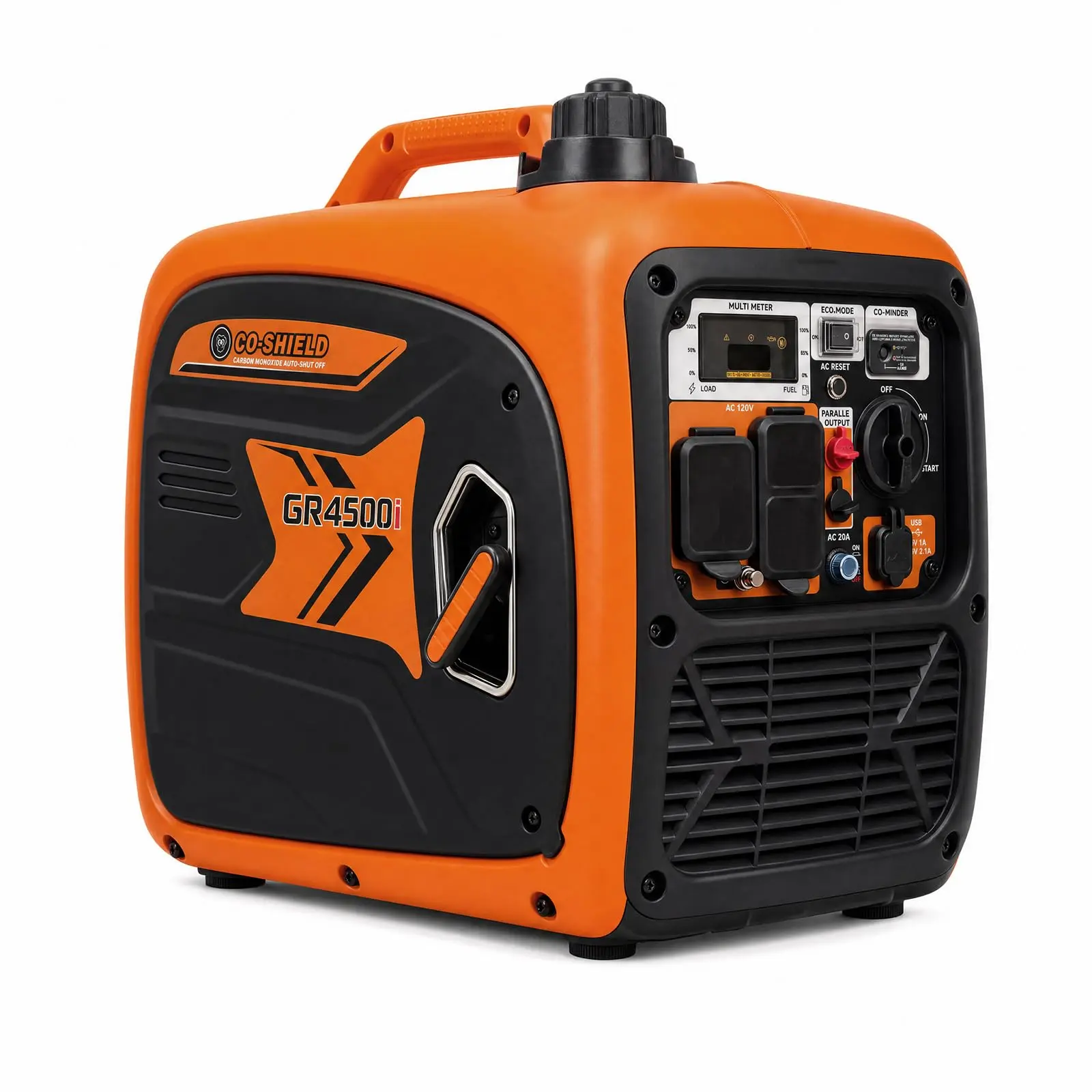 Garvee 4500-Watt Compact Portable Gas-Powered Inverter Generator - 58dB Super Quiet, CO Sensor, Multiple Outlets, USB Ports, 1.59Gal Fuel Tank, 46Lbs Lightweight, EPA Compliant, RV Ready for Home, Camping Use