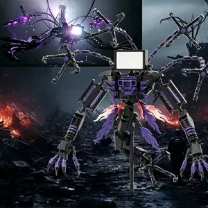 Flame Multi-Claw Giant Mech Building Blocks, 40cm Large Size, 710 Pieces, Robot Figure, Boy's Collection, DIY Assembly, Birthday Gift Toy