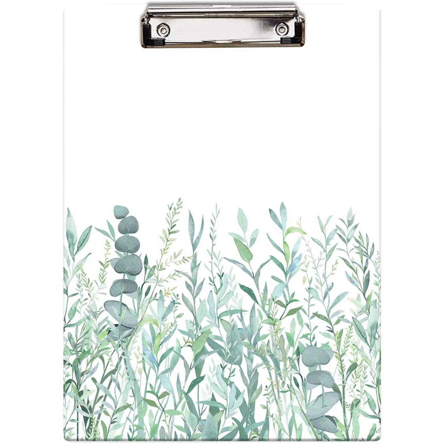 Clipboard Decorative Office School Hardboard   Clip Board and Pull for Standard A4 Letter Size Summer Mint Green  Tree 12.6" X 8.9"