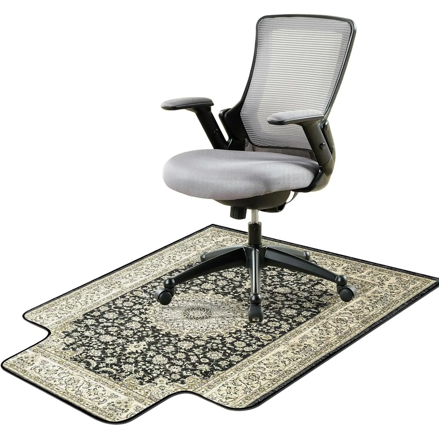 36" X 48" Office Chair Mat for Hardwood and Tile Floors, Under Desk Chair Mat for Carpet Protector Rolling  Chairs, Machine Washable Non-Slip Area Rug, Black