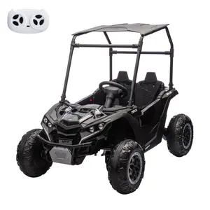 24V 2-Seater Ride-on Utv,4WD Electric Truck with Sun Shade, Remote Control, Led Lights, Shock Absorbers, 3 Speed Settings
