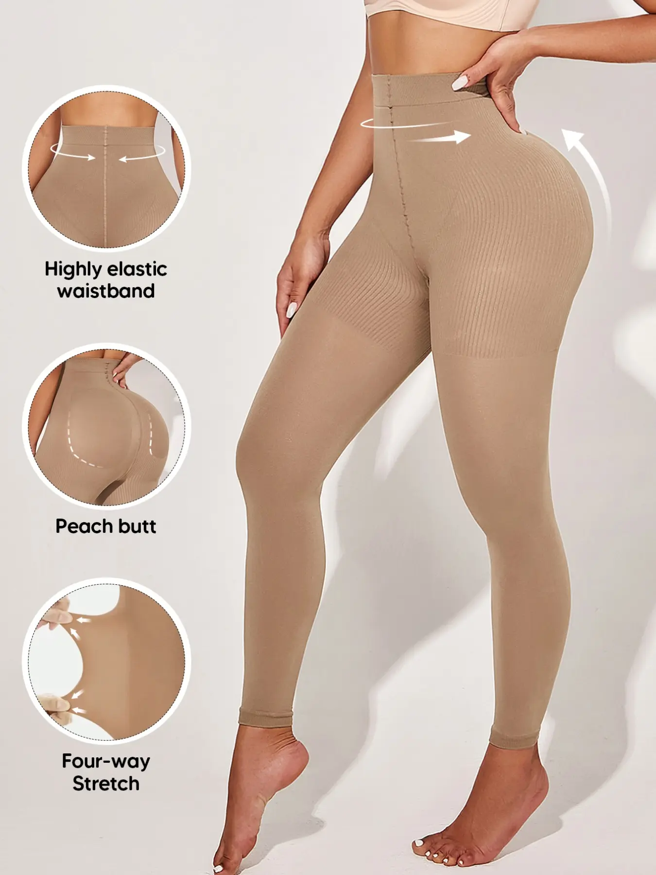 Women's Fashion High Waist Pantyhose, Compression Graduated Support, Reduces Swelling, Butt Lifting, Slimming Legs, Fall & Winter Innerwear