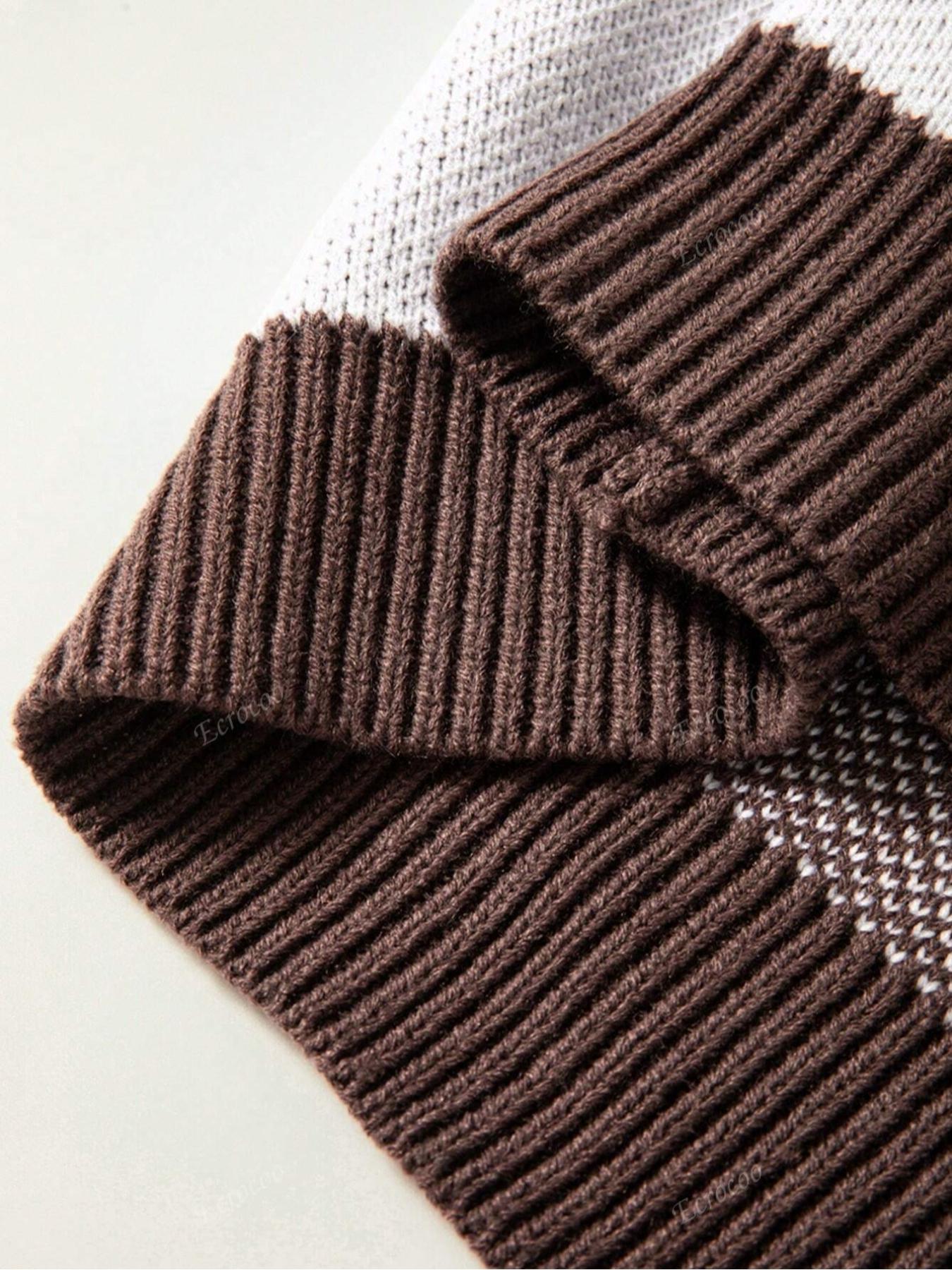 Plus Size Plaid Drop-Shoulder Knitted Sweater, Casual Long-Sleeve Knitwear Womenswear for Fall & Winter, Loose-Fitting Round Neck Pullover for Women