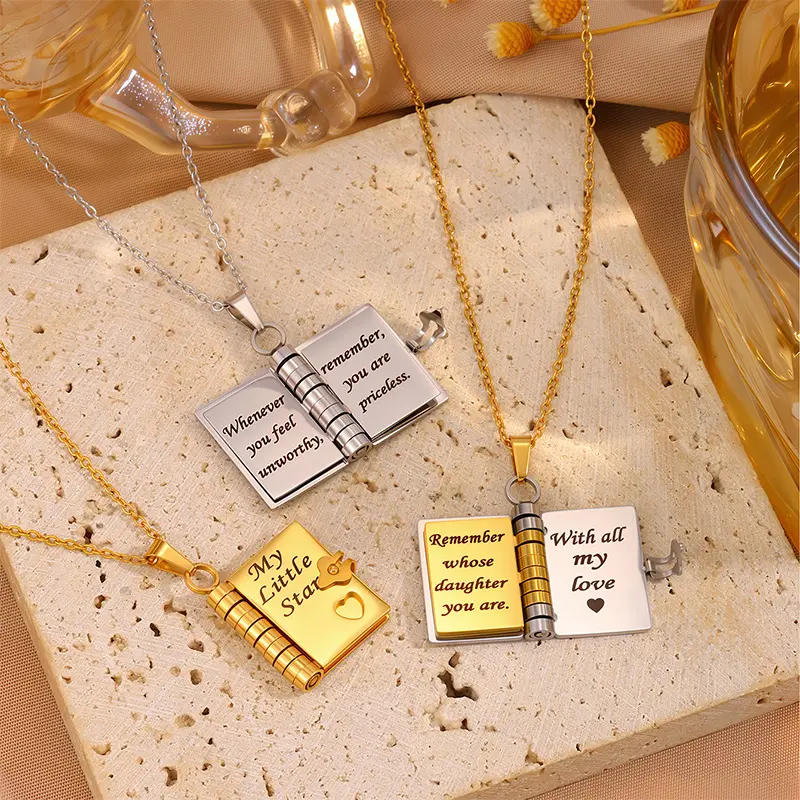 Love Letter Necklace for Women Men, Envelope Pendant Heart Necklace, Stainless Steel Romantic Jewelry Gift for Girlfriend, Boyfriend, Daughter, Son, Wife or Husband, Dainty Everyday Necklace for Birthday, Anniversary, Valentine's Day