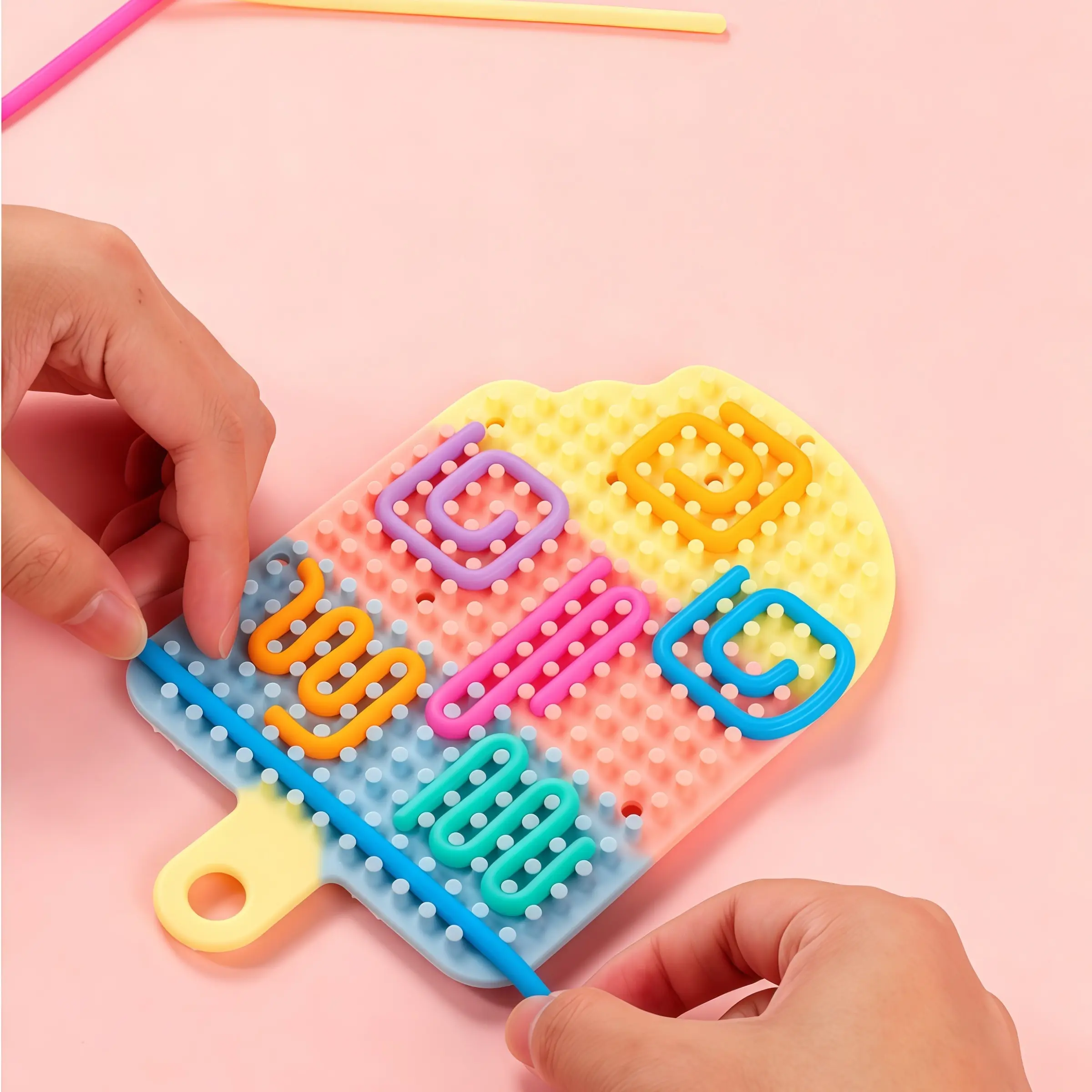 Silicone Sensory Board, 1 Set Sensory Fidget Toy, Stress Relief Toy for Travel, Airplane, Fun Sensory Exploration Toy