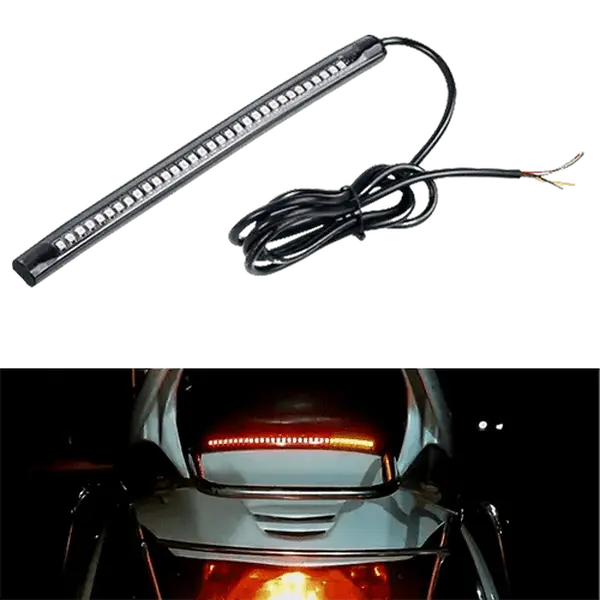 Nilight 8-in Car & Motorcycle Light Bar, 32-LED Amber Red Strip for Enhanced Illumination