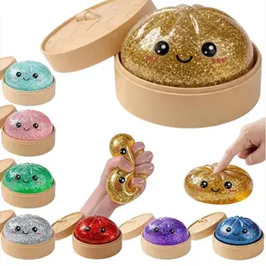 1count/12pcs Shimmering Dumplings Toy Set, Mini Real Dumpling Stress Relief Kit, Fun Fidget Ball Sensory Anxiety Relief, Hand Relaxation, Birthday Gift