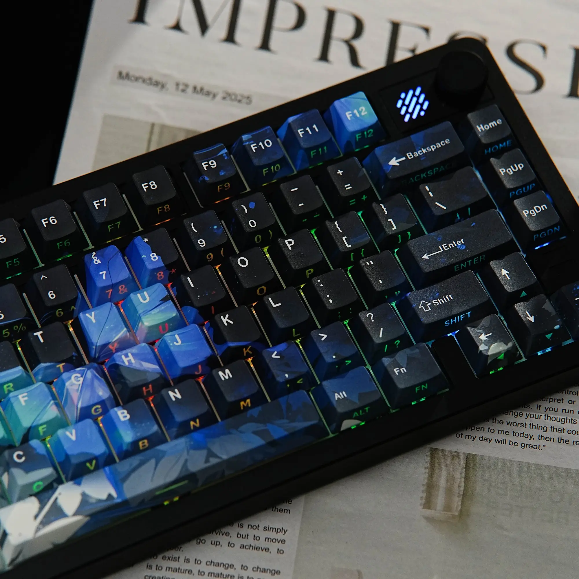 131 Key Butterfly Keycaps, Dual Color Injection Molding, Heat Transfer Process, Transparent Side, Backlit, Mechanical Keyboard, English French German Spanish UK Hebrew Languages