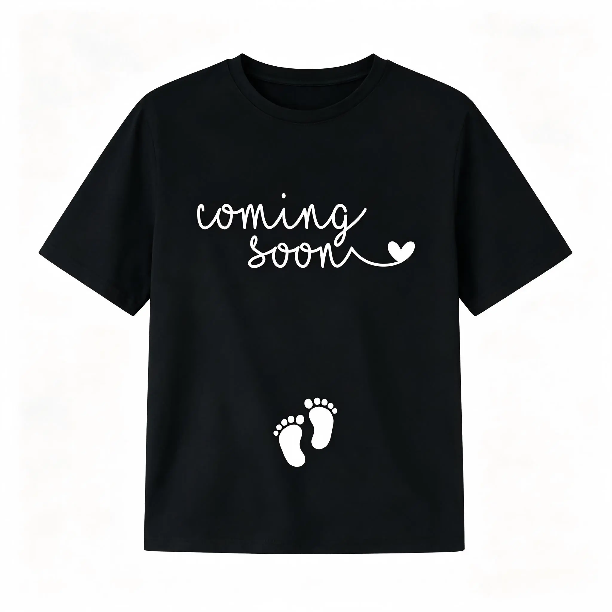 Fitted Knit Maternity T-Shirt | Short Sleeve Crew Neck Pregnancy Top for Moms to Be, A Casual Staple for Everyday Maternity Outfits, Maternity Wear, Pregnancy Reveal Clothing