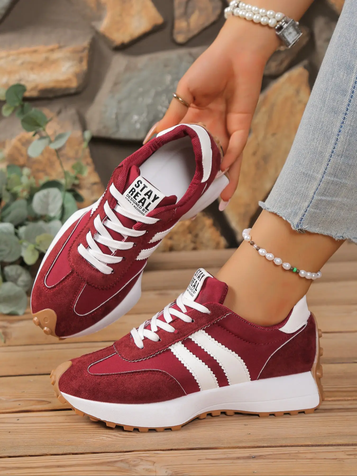Agan Shoes Women Thick Sole Height Increase Training Shoes, Spring Autumn Trendy Casual Sports Shoes, Retro Single Sneaker Shoes, Versatile Female Shoes