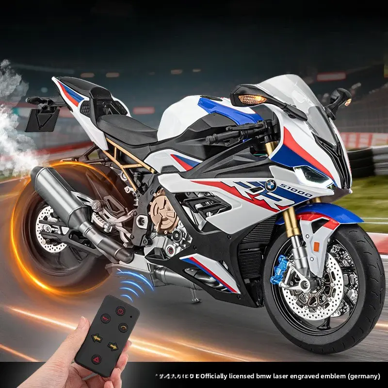 Highly Detailed Motorcycle Model, 1:6 Scale Alloy, Realistic Moving Parts, Light and Sound Effects, Collectible Racing Display, Perfect Gift